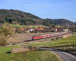 111 021 mit RB 19988 bei Schleißweiler in Richtung Backnang am 25.2.2017.