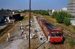 Und hier ein sehr, sehr rares Foto vom früheren Bahnhof Leinfelden. Am 29.09.1985 fand dort noch eine Sonderfahrt mit Uerdinger Schienenbussen statt. Der Bahnhof Leinfelden war ein Bahnhof auf der DB-Strecke, welche von Stuttgart-Rohr nach Echterdingen und weiter nach Neuhausen führte. Die Strecke wurde z.T. durch eine S-Bahn ersetzt, eine Verlängerung der S-Bahn nach Neuhausen ist zur Zeit noch in Planung.