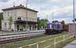 Als die MWB-Lok 135 am 24.5.06 eine längere Pause in Mellrichstadt einlegte, war das Empfangsgebäude noch weitgehend im Ursprungszustand.