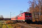 111 224-2 DB Regio bei Staffelstein am 26.11.2013.