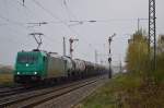 185 609-5 von Alpha Trains mit Kesselzug in Hirscheid (20.04.2013)