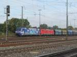 152 134-3  Albatros Express  und 189 xxx stehen am 22. September 2013 mit dem PKP Kohlezug im Bahnhof Lichtenfels.