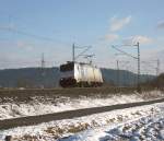 186 107 von Railpool ist am 22.01.11 Lz Richtung Saalfeld(S) unterwegs.