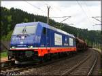 Raildox 185 409 legt am 15.5.2013 mit ihrem Schttgutzug einen Signalhalt in Frtschendorf ein