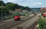 214 017 durchfhrt am 12.Juli 2013 den Bahnhof Kronach Richtung Lichtenfels.