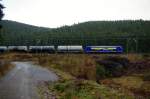 146 520  InterConnex  mit Kesselwagenzug am 29.12.2013 bei Steinbach am Wald Richtung Kronach. 