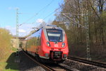 442 604 DB Regio in Michelau/ Oberfranken am 15.04.2016. (Bild entstand vom Ende des Bahnsteigs)
