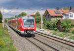 Am 4.9.15 durcheilte 440 815 als RB nach Treuchtlingen den ehemaligen Haltepunkt Obernbreit.