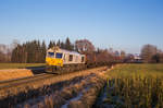 Den gleichen Zug konnte ich Dank eines Kreuzungshaltes nochmals aufnehmen, 247 052 mit einem Kesselzug bei Thann-Matzbach im letzen Abendlicht.