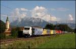 185 663, RTC E189er und eine weitere E189er sind mit einem KLV-Zug auf dem Rckweg nach Mnchen.