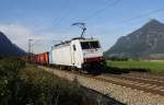 Eine neue Lok bei Lokomotion? 186 139-2 LOTOS ist am 3.10.2013 vor dem Schrottzug nach Italien unterwegs.