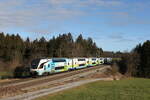 4010 026 der  WESTBAHN  aus Salzburg kommend am 14. Januar 2023 bei Sossau im Chiemgau.