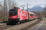 ÖBB 1116 251 ( 100 Jahre ÖBB ) mit RJX Wien Flughafen - Innsbruck, Bernau am Chiemsee, 22.03.2024