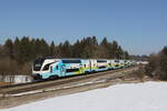 4010 018 aus Wien kommend am 2. März 2023 bei Sossau im Chiemgau.