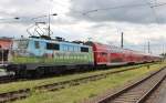 Am 4.Mai 2013 legte DAV 111 039 mit ihrem Mnchen-Salzburg-Express in Freilassing einen kurzen Halt ein.