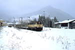 Winter im Bayerischen Oberland 2: In der Regel verließen die 218-Wendezüge den Kopfbahnhof Schliersee mit dem Steuerwagen voraus in Richtung München bzw.