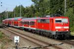 Die 111 180-6 durchfhrt Planegg mit einer RB von Mnchen nach Mittenwald am 20.08.2012