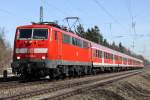 111 036-0 marschiert mit der RB von Mnchen nach Mittenwald durch Lochham am 15.04.2013