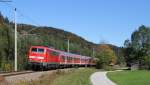 111 031-1 mit der RB 59513 (Mnchen Hbf-Mittenwald) bei Oberau 13.10.13