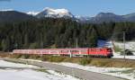 RB 59530 (Mittenwald-Mnchen Hbf) mit Schublok 111 031-1 bei Klais 13.10.13