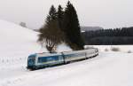 223 062 (Arriva) mit Alx 38704 bei Mutten (10.03.2009)