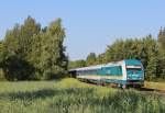 Am 27.Juli 2013 war 223 063 mit ALX 84145 aus Lindau Hbf kurz vor Hergatz auf dem Weg nach Kempten(Allgu) Hbf.