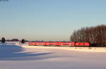 RE 57517 (Füssen-München Hbf) mit Schublok 245 006 bei Seeg 21.1.17