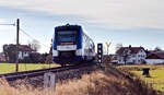 VT 163 als RB77 Füssen-Augsburg am 07.11.2021 zwischen Ebenhofen und Biessenhofen gegen das Licht. 