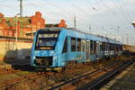 Am 23.11.2017  Testfahrten mit ein Wasserstoffzug  die 654 102 von Magdeburg nach Stendal und fuhr den ins RAW.