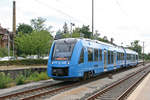 Zum Tag der Franken pendelte zwischen den Partnerstätten Neustadt bei Coburg und Sonneberg in Thüringen der Alstom Coradia iLint.