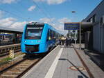 Impression der Demo-Fahrt des Alstom iLint's am 13.9.2021 in Buchloe (hier bei der Fahrt nach Kempten).

Buchloe, der 13.09.2021