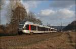 ET22001 und ein ET23 sind als ABR99681  RE16 Ruhr-Sieg-Express  nach Essen Hbf unterwegs. (19.03.2009)
