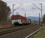 Am 19.03.2016 befand sich der AKN VTA VT2E weit weg von zu Hause und zwar auf  Sonderfahrt  über die KBS 613 in Richtung Süden.