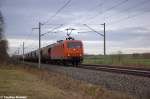 145-CL 002 (145 082-4) ArcelorMittal Eisenhttenstadt Transport GmbH mit einem Kohlenstaub Kesselzug bei Nennhausen und fuhr in Richtung Wustermark weiter.