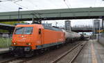 AMEH Trans - ArcelorMittal Eisenhüttenstadt Transport GmbH mit  145-CL 001   [NVR-Number: 91 80 6145 081-6 D-EKO] und Ganzzug Druckgaskesselwagen (leer) Richtung Stendel am 14.09.18 Bf. Berlin-Hohenschönhausen.