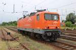 Am 24.Juni 2013 rangierte Arcelor Mittal 143 001 im Bahnhof Guben.