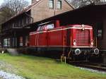 V100 D20 (ex-DB 211 074-0) der Bentheimer Eisenbahn AG auf Bahnhof Bentheim-Nord am 21-4-2001.