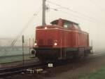 D20 der Bentheimer Eisenbahn AG bei Bahnhof Coevorden (NL) am 30-12-1991.