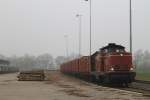 D21 (ehemalige 211 125-0, Baujahr 1962) der Bentheimer Eisenbahn AG während rangierarbieten in Coevorden de Heege am 14-3-2014.