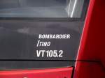 Bombardier Itino Beschriftung des VT 105.2 der VIAS GmbH am 09.02.13 in Hanau Hbf 