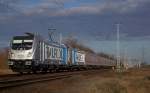 Der Höhepunkt des Tages waren dann die 187 005 und 004 auf dem Weg zu neuen Messfahrten mit 5 DB Region Bimz. Hier auf dem Weg in Richtung Genshagener Heide. 06.02.14