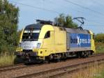 ES 64 U2-015 boxXpress rollt am 10.09.12 Lz durch Hamburg-Moorburg Hafenauswrts.