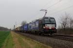 X4 E-850 BoxXpress mit Containerzug am 07.03.2014 in Bremen Mahndorf gen Hannover. 