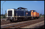 Ex DB 211052 und FVE Lok 2 am l18.8.1996 im BW Hohne der Teutoburger Wald Eisenbahn.