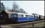 Ein ehemaliger Vennbahn Schienenbus war am 11.03.2002 im BW der Teutoburger Wald Eisenbahn in Lengerich zu sehen.