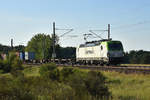 Captrain Vectron 193 781-2 mit einem Containerzug unterwegs in Richtung Schwerin. 3km östlich von Büchen, 23.07.2018