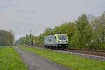 187 012 der Captrain als Triebfahrzeugfahrt bei Bönen-Nordbögge (26.04.2022)