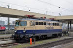 Lok 1042 520-8 ist beim Badischen Bahnhof abgestellt. Die Aufnahme stammt vom 24.11.2016.