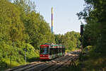 Am 8.9.23 war 690 433 (City-Bahn Chemnitz Wagen 433) als C13 unterwegs, hier kurz vor dem Haltepunkt Chemnitz-Borna Richtung Burgstädt.