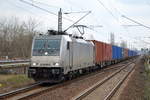 CTL Logistics GmbH mit der akiem Lok  6186 263-0  [NVR-Number: 91 80 6186 263-0 D-AKIEM] mit Containerzug aus Polen am 19.02.19 Durchfahrt Bf. Berlin-Hohenschönhausen. 